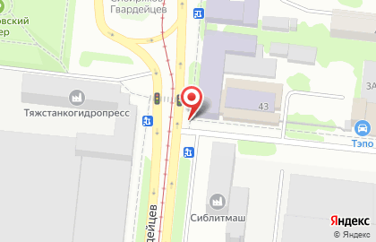 Киоск по продаже печатной продукции на улице Сибиряков-Гвардейцев 45 на карте