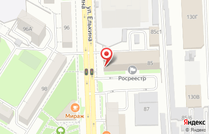 Управление Федеральной службы государственной регистрации, кадастра и картографии по Челябинской области на улице Елькина на карте