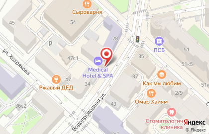 Отель Медикал на Водопроводной улице на карте
