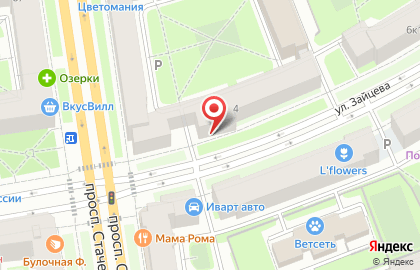 Туристическое агентство ЗаПутевкой.рф на метро Автово на карте