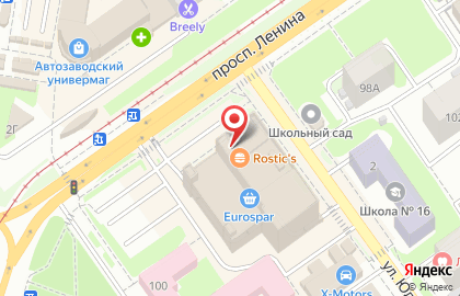 Спортивный магазин Спортмастер в Автозаводском районе на карте