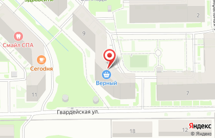 Магазин разливного пива Пив Пав на Гвардейской улице на карте