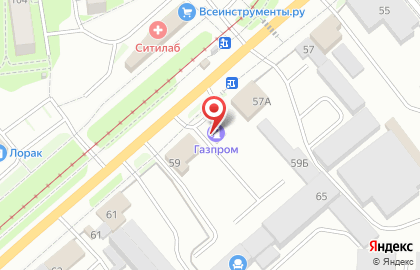 СТО Газпром в Привокзальном районе на карте
