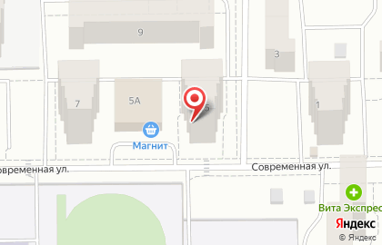Микрорайон Зиновы на Современной улице на карте