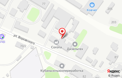 Кондитерский цех ИП Карибджанянц А.К. на улице Воровского на карте