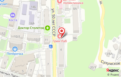 Киоск овощей и фруктов на улице 50 лет СССР на карте