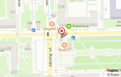 Киоск по продаже печатной продукции Вечерний Челябинск на улице Жукова на карте