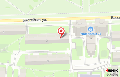 Зеленогорский на Бассейной улице на карте