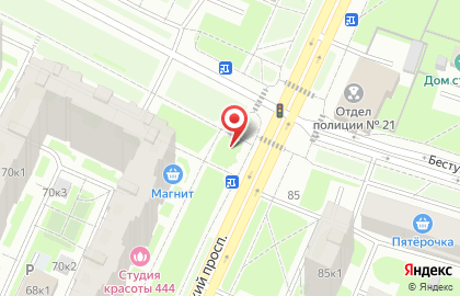 Киоск по продаже фруктов и овощей на Кондратьевском проспекте на карте