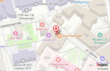 Супермаркет ДИКСИ на улице Щипок на карте