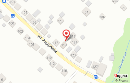 Шиномонтажная мастерская на улице Андреева на карте