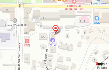 Сотовая компания МТС в Типографском переулке на карте