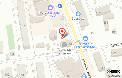 Церковь Святой Троицы на Всеволожском проспекте на карте