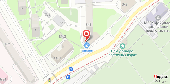 Ветеринарная клиника ТриоВет на метро Лефортово на карте