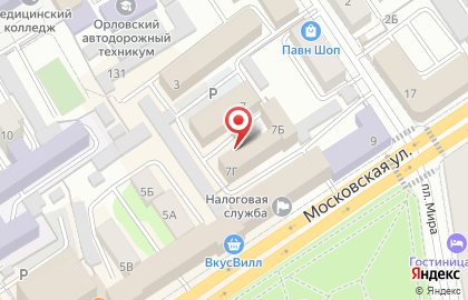 Строительная компания Орелстрой в Железнодорожном районе на карте