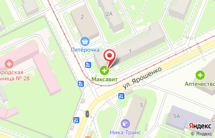 Диагностическая лаборатория Гемохелп на улице Ярошенко на карте