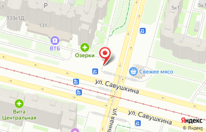 Магазин напитков и табачной продукции на улице Савушкина на карте