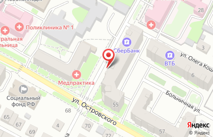 Кедр на улице Островского на карте