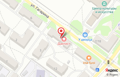 Стоматологическая клиника Дантист на улице Гагарина на карте
