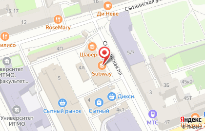 Магазин косметики и товаров для дома Улыбка радуги на Сытнинской площади на карте