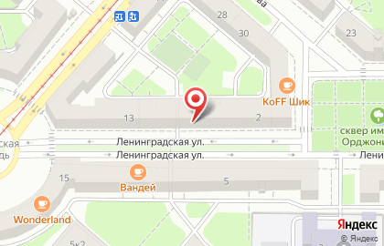 Город М на улице Ленинградской на карте