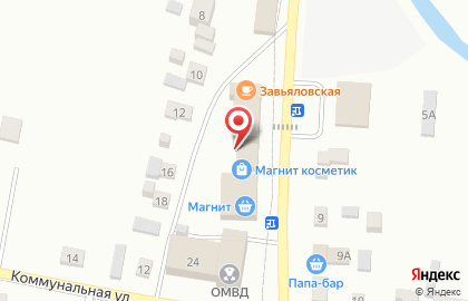 Сеть минимаркетов Магнит на улице Калинина в Завьялово на карте