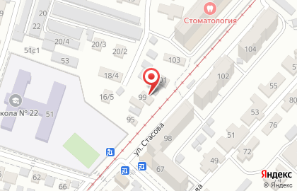 Продовольственный магазин на ул. Стасова, 99 на карте