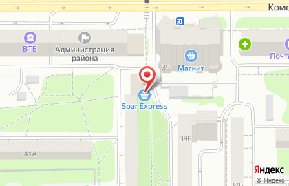 Супермаркет Spar на Комсомольском проспекте на карте