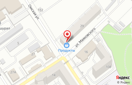Магазин продуктов на улице Маяковского на карте