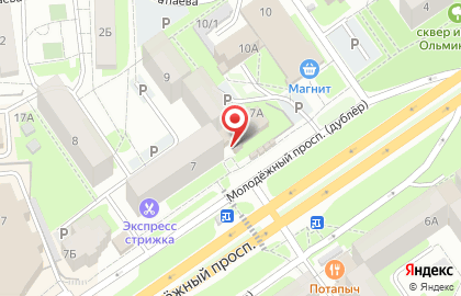 Компания по автострахованию в микрорайоне Ольминского на карте