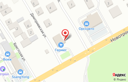 Строительный двор Гермес на карте