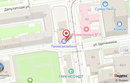 Банкомат Промсвязьбанк в Новосибирске на карте