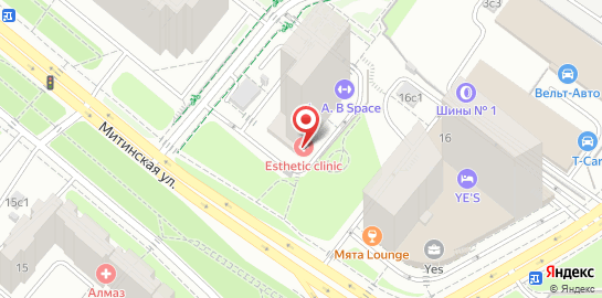 Клиника косметологии и эстетической медицины Esthetic clinic на Митинской улице на карте