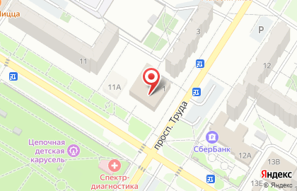 Гипермаркет Магнит Семейный на проспекте Труда на карте