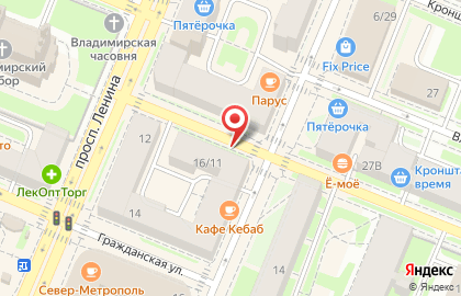 Салон Невская Оптика Вижен Сервис в Кронштадтском районе на карте