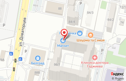 Супермаркет Магнит на улице Доваторцев на карте