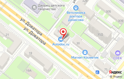 Магазин автозапчастей Автодок в Советском районе на карте
