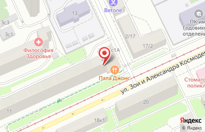 Компания по установке натяжных потолков на улице Зои и Александра Космодемьянских на карте