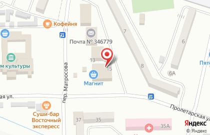 Ростовский филиал Банкомат, АКБ Банк Москвы в переулке Матросова на карте