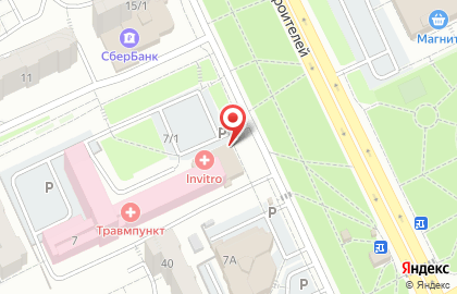 Магазин Фермерская лавка на проспекте Строителей на карте