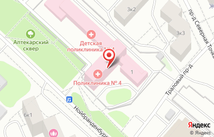 Городская поликлиника №4 на Нойбранденбургской улице на карте