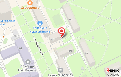 Продовольственный магазин Вишенка в Мотовилихинском районе на карте