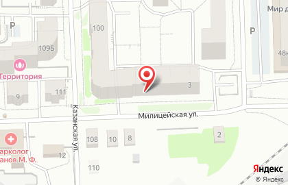 Магазин автозапчастей Нива на Милицейской улице на карте