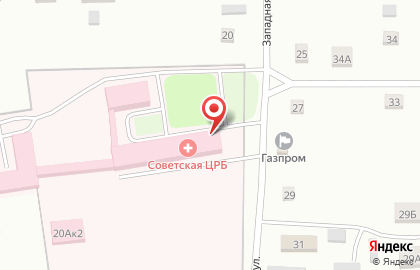 Советская центральная районная больница на Западной улице на карте