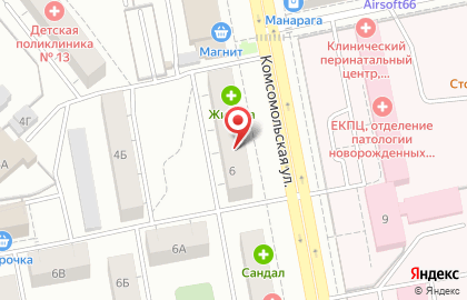 Полиграфический салон Бизнес-Атрибуты на Комсомольской на карте