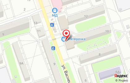 Супермаркет Пятёрочка на улице Васнецова на карте