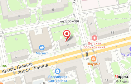 Супермаркет Цветы на проспекте Ленина на карте