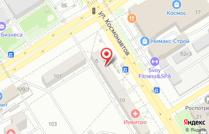 Советский район Киоск по продаже фруктов и овощей на улице Космонавтов на карте