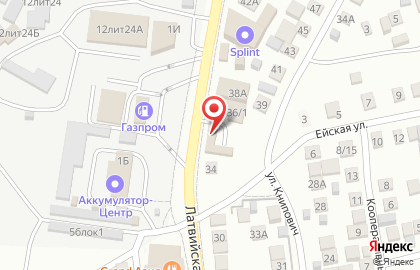 Шиномонтажная мастерская на Латвийской улице на карте