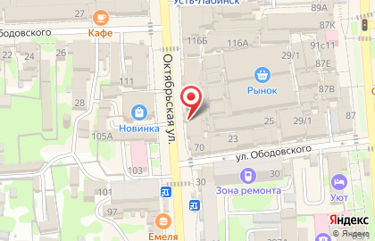 Продуктовый магазин Океан на Октябрьской улице на карте